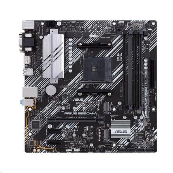 ASUS MB Sc AM4 PRIME B550M-A,  AMD B550,  4xDDR4,  1xHDMI,  1xDVI,  1xVGA,  mATX