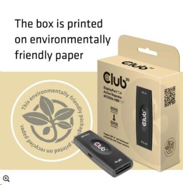 Club3D Adaptér aktivní DisplayPort 1.4 Repeater 4K120HZ HBR3 (F/ F),  černá5