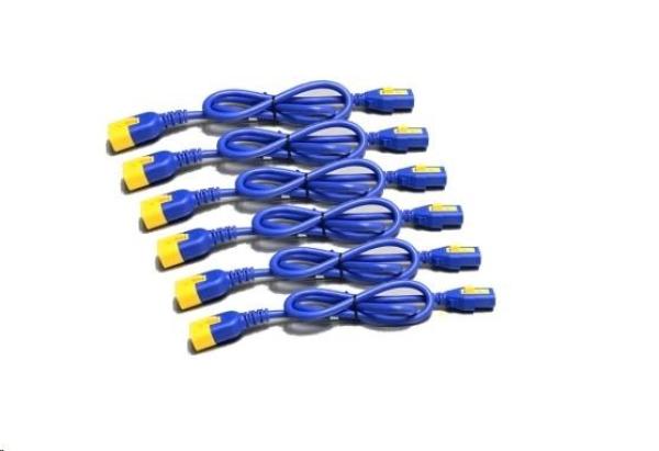 Súprava napájacích káblov APC (6 ks),  blokovanie,  C13 TO C14,  0.6 m,  modrá