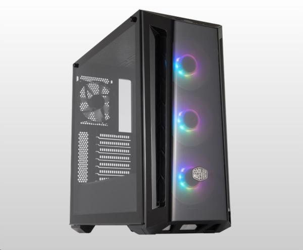 Cooler Master case MasterBox MB520 ARGB,  E-ATX,  Průhledná bočnice,  3x 120mm ARGB Fan,  1x 120mm Fan,  Černá