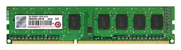 TRANSCEND JetRam™ DDR3 2GB 1333MHz DIMM,  256Mx8 CL9
