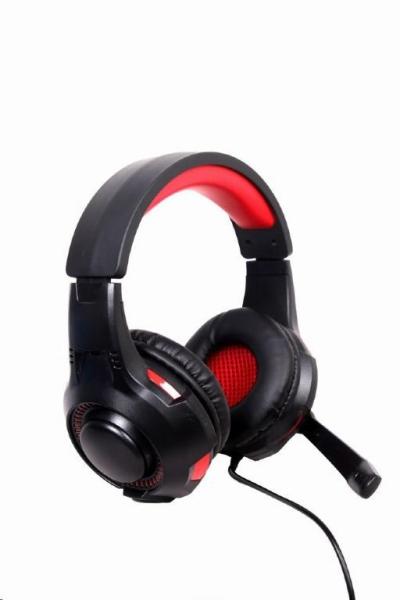 GEMBIRD sluchátka s mikrofonem GHS-U-5.1-01,  gaming,  5.1 surround,  černo-červená,  USB