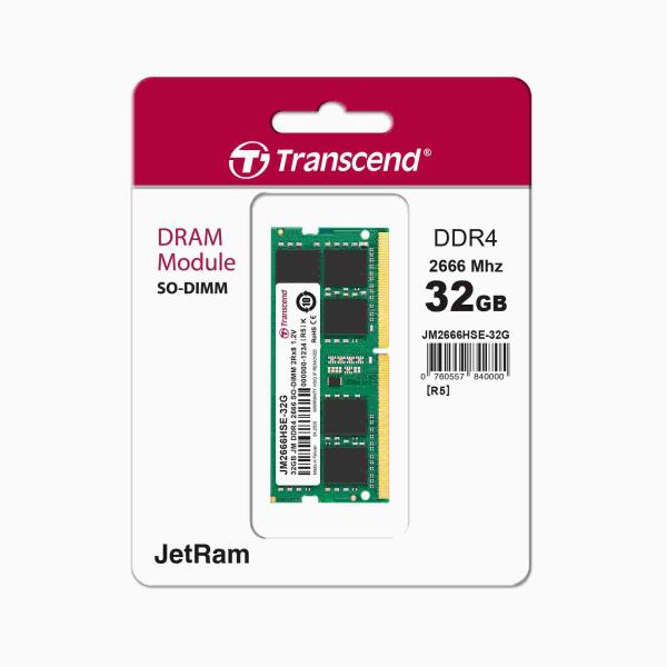 SODIMM DDR4 32GB 2666MHz TRANSCEND 2Rx8 2Gx8 CL19 1.2V1