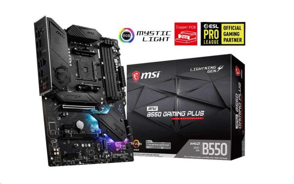 MSI MB Sc AM4 MPG B550 GAMING PLUS, AMD B550, 4xDDR4, VGA, ATX