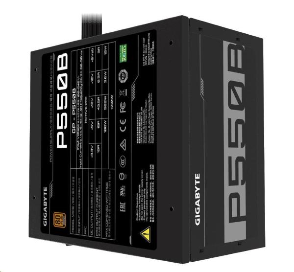 Napájací zdroj GIGABYTE P550B,  550W,  80plus bronze,  12 cm ventilátor5