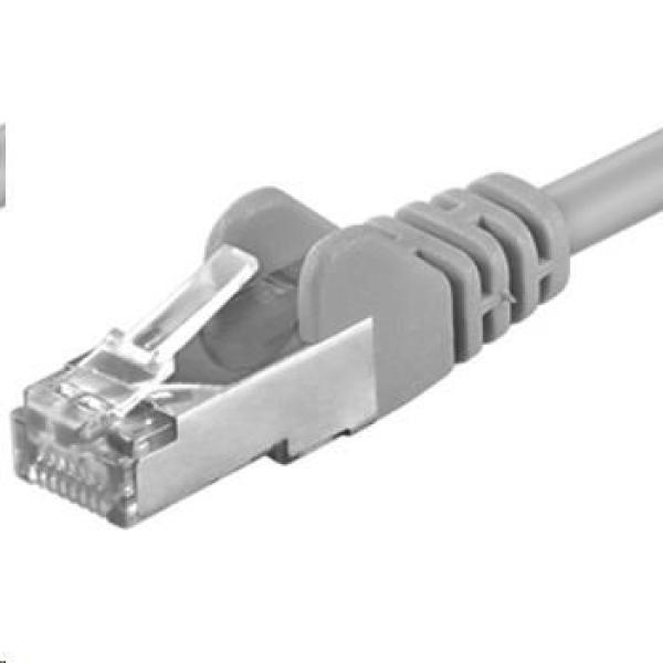 PREMIUMCORD Patch kábel CAT6a S-FTP,  RJ45-RJ45,  AWG 26/ 7 1m sivý