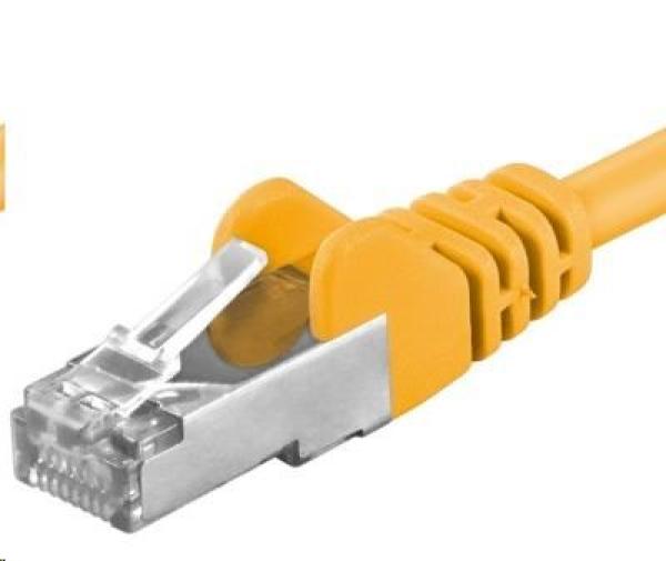 PREMIUMCORD Patch kábel CAT6a S-FTP,  RJ45-RJ45,  AWG 26/ 7 7m žltý