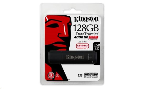 Kingston 128GB DataTraveler 4000 G2DM (USB 3.0, 256-bitové šifrovanie AES)3