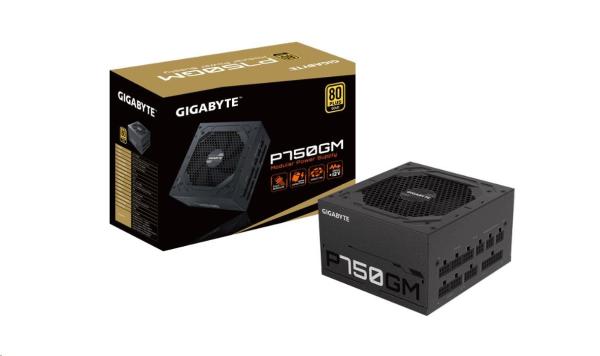 Napájací zdroj GIGABYTE P750GM, 750W, 80plus gold, modulárny, 120 mm ventilátor