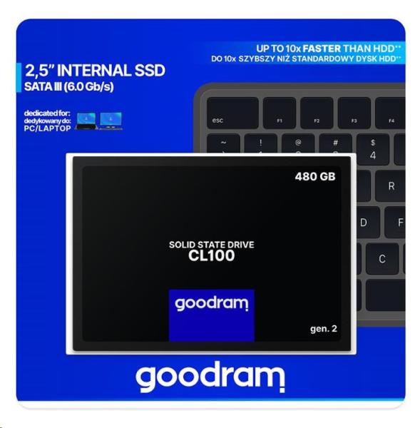 GOODRAM SSD CL100 Gen.3 480 GB SATA III 7 mm,  2, 5"1
