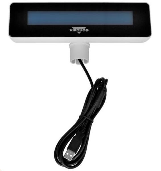 LCD zákaznícky displej Virtuos FL-2025MB 2x20, USB biely3