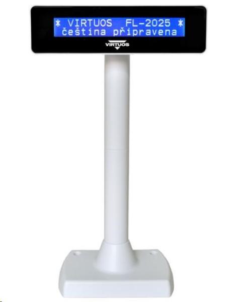 LCD zákaznícky displej Virtuos FL-2025MB 2x20, USB biely5