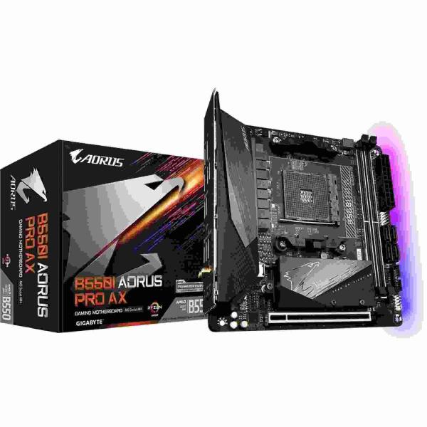 GIGABYTE MB Sc AM4 B550 I AORUS PRO AX,  AMD B550I,  2 x DDR4,  Wi-Fi,  HDMI