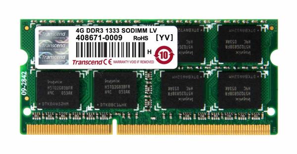 SODIMM DDR3L 4GB 1333MHz TRANSCEND 2Rx8 CL9,  maloobchodný predaj
