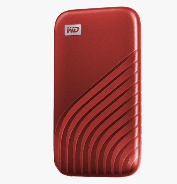 SanDisk WD My Passport SSD externý 1TB ,  USB-C 3.2 ,  1050/ 1000MB/ s R/ W PC a Mac ,  červená2