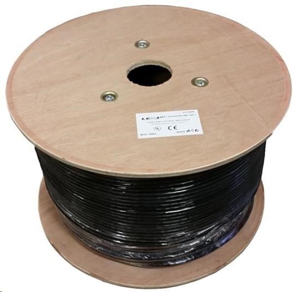 S/ FTP kabel LEXI-Net,  Cat7,  dvojitý LS0H+PE,  černý,  500m,  cívka