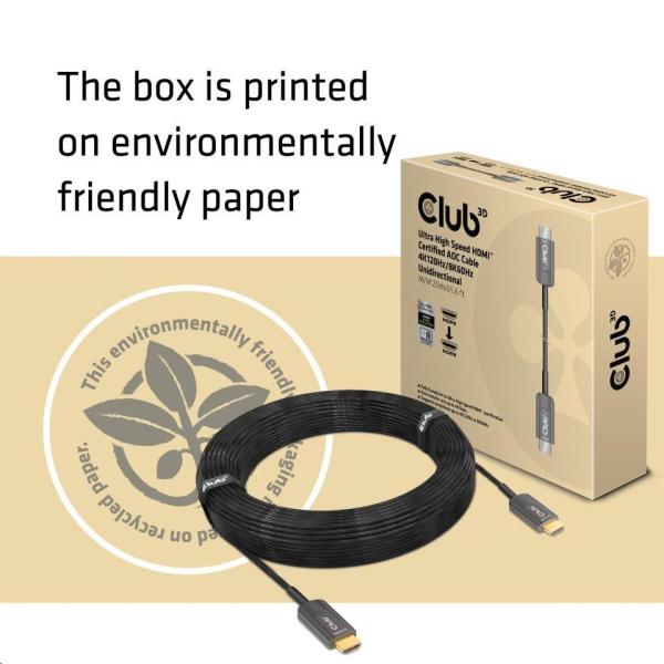 Club3D Kabel prodlužovací Ultra Rychlý HDMI™ Certifikovaný AOC kabel 8K60Hz (M/ M),  4K120Hz,  20m,  černá4