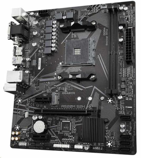 GIGABYTE MB Sc AM4 A520M S2H,  AMD A520,  2xDDR4,  1xHDMI,  1xDVI,  VGA,  mATX3