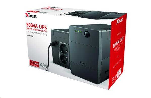 TRUST UPS Paxxon 800VA UPS s 2 štandardnými zásuvkami2