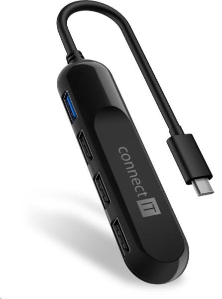 CONNECT IT Rozbočovač USB-C USB 3.0,  externá,  čierna