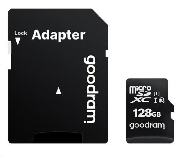 Karta GOODRAM microSDXC 256GB M1AA (R:100/ W:10 MB/ s),  UHS-I Class 10,  U1 + adaptér