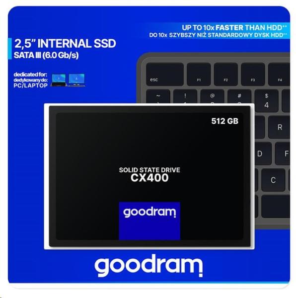 GOODRAM SSD CX400 Gen.2 512GB,  SATA III 7mm,  2, 5"0