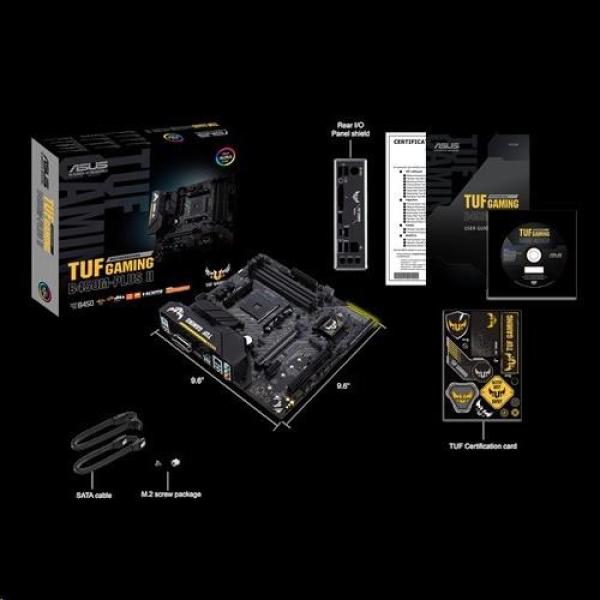 ASUS MB Sc AM4 TUF GAMING B450M-PLUS II,  AMD B450,  4xDDR4,  1xHDMI,  1xDVI,  mATX1
