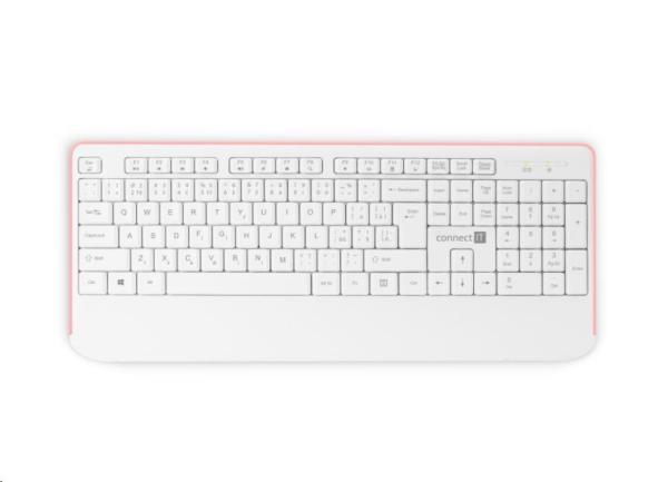 CONNECT IT Combo bezdrátová bílo-růžová klávesnice + myš,  CZ + SK layout8
