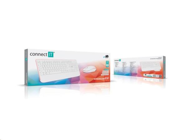 CONNECT IT Combo bezdrátová bílo-růžová klávesnice + myš,  CZ + SK layout5