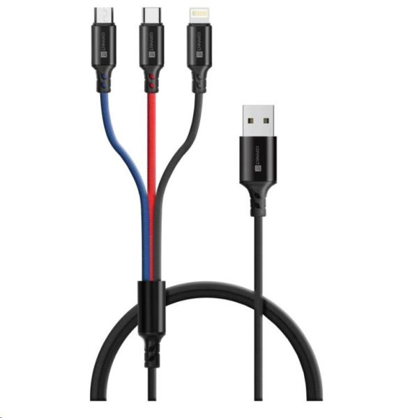 CONNECT IT Wirez 3v1 USB-C & Micro USB & Lightning,  1, 2 m