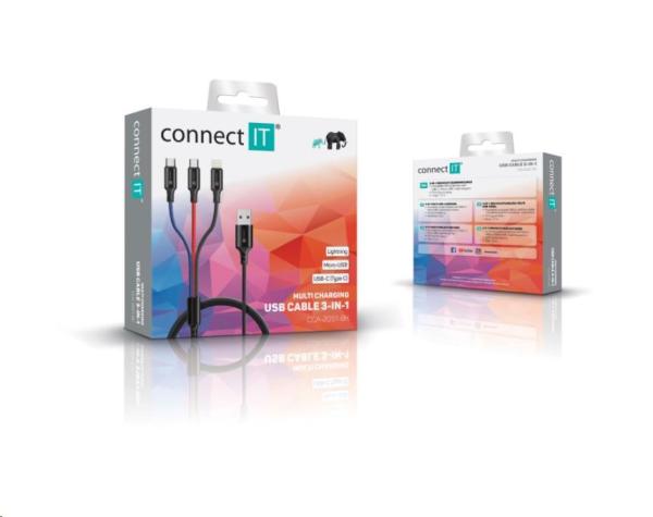 CONNECT IT Wirez 3v1 USB-C & Micro USB & Lightning, 1,2 m4