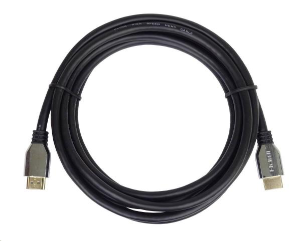 Kábel HDMI PREMIUMCORD 2.1 vysokorýchlostný + ethernetový kábel (krytky zo zinkovej zliatiny,  pozlátené konektory) 2 m2