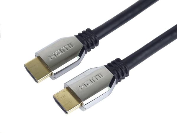 Kábel HDMI PREMIUMCORD 2.1 vysokorýchlostný + ethernetový kábel (krytky zo zinkovej zliatiny,  pozlátené konektory) 2 m0