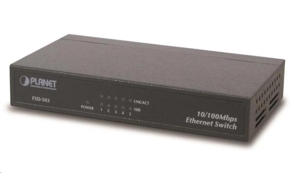 Planet FSD-503 Switch,  5x 10/ 100Base-TX,  10