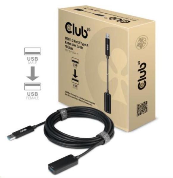Predlžovací kábel USB Club3D 3.2 Gen2 (M/ F) 10Gbps,  5m