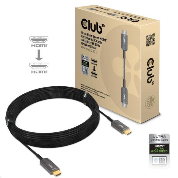 Club3D Kabel Ultra Rychlý HDMI™ Certifikovaný AOC Kabel 8K60Hz,  4K120Hz,  10m