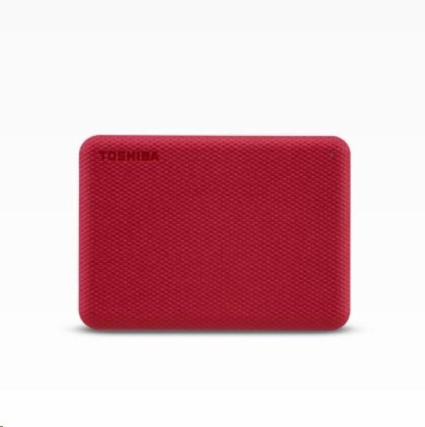 TOSHIBA HDD CANVIO ADVANCE (NOVÝ) 4TB,  2, 5",  USB 3.2 Gen 1,  červená /  červená