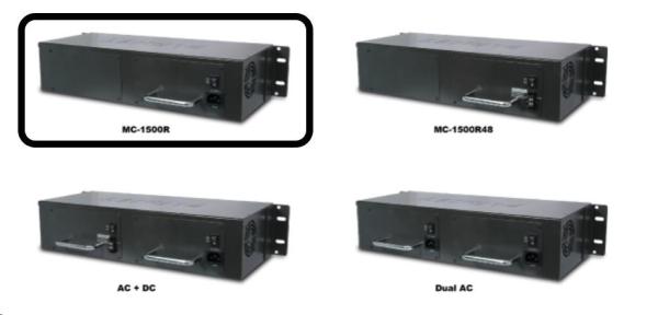 Planet MC-1500R, 15 slotů pro media konverotry, 19"/2,5U, napájení AC 230V, možno dokoupit DC 48V zdroj (redundance)3