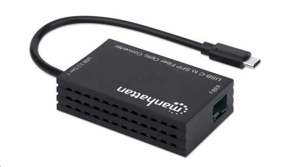 MANHATTAN Prevodník USB-C na SFP,  prevodník optických vlákien,  USB 3.2 Gen 1,  čierna1
