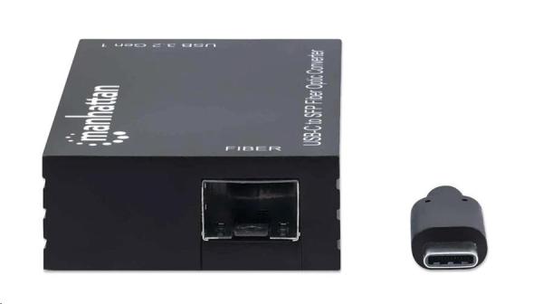 MANHATTAN Prevodník USB-C na SFP,  prevodník optických vlákien,  USB 3.2 Gen 1,  čierna2