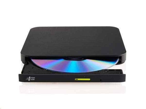 HITACHI LG - externí mechanika DVD-W/ CD-RW/ DVD±R/ ±RW/ RAM/ M-DISC GP96Y,  Ultra Slim,  OTG konektor,  Black,  box+SW1