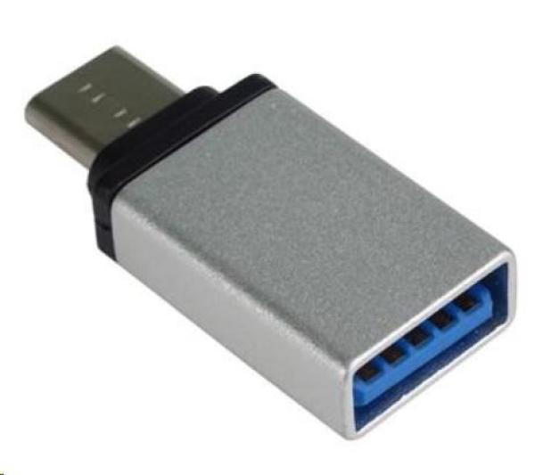 Adaptér PREMIUMCORD USB 3.1 C/ male - USB 3.0 A/ samica,  strieborná,  OTG