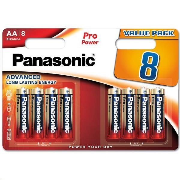 PANASONIC Alkalické baterie Pro Power LR6PPG/ 8BW AA 1, 5V (Blistr 8ks)