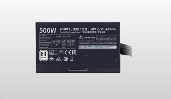Cooler Master zdroj MWE 500W WHITE 230V - V2,  120mm,  80+ BULK5