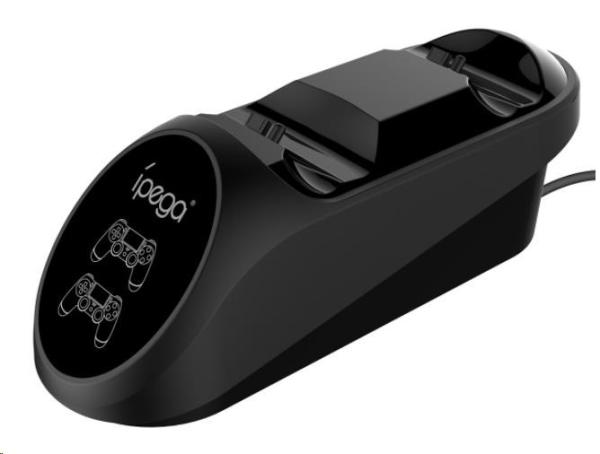 iPega dokovací stanice 9180 Double Charger pro gamepady PS4,  černá