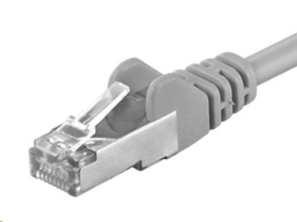 PREMIUMCORD Patch kábel CAT.6 F/UTP, RJ45-RJ45, AWG 26 15 m sivá