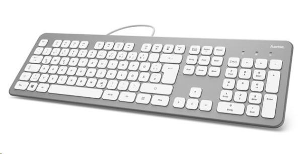 Hama klávesnica KC-700, strieborná/biela