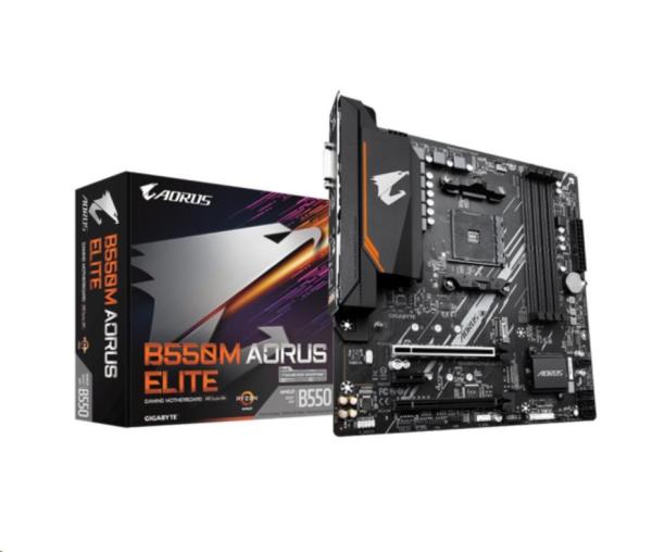 GIGABYTE MB Sc AM4 B550M AORUS ELITE,  AMD B550,  4xDDR4,  1xHDMI,  1xDVI,  mATX