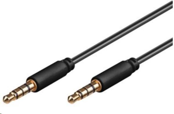 Káblový konektor PREMIUMCORD 3.5 mm 4 pin M/ M 1 m pre Apple iPhone,  iPad,  iPod