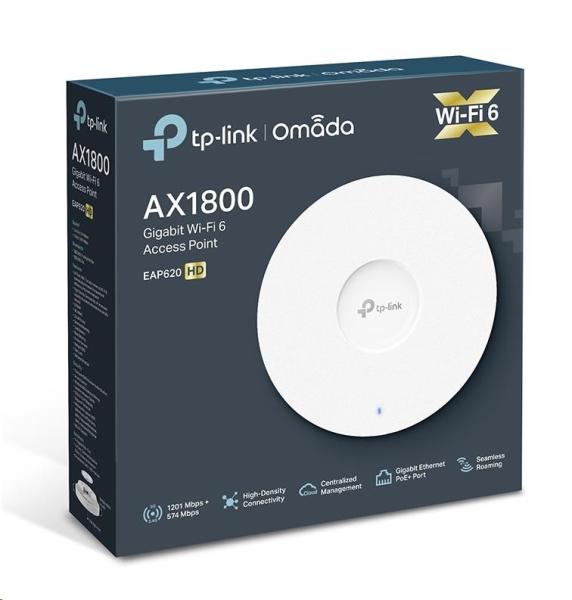 TP-Link EAP620 HD V3.20 OMADA WiFi6 AP (AX1800, 2, 4GHz/ 5GHz, 1xGbELAN, 1xPoE-in)2